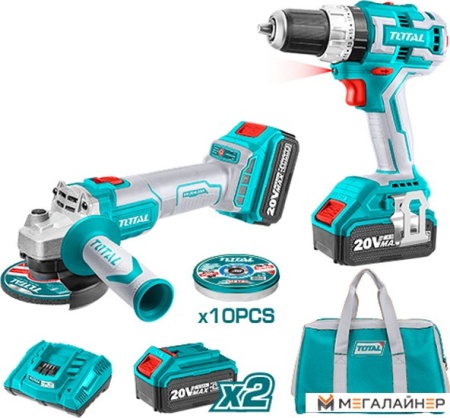 Total TCKLI6015 (шуруповерт, болгарка, с 2-мя АКБ) купить в Минске с доставкой