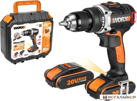 Дрель-шуруповерт Worx BL WX175 (с 2-мя АКБ, кейс) купить в Минске с доставкой