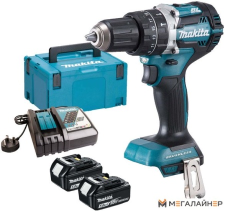 Ударная дрель-шуруповерт Makita DHP484RTJ (с 2-мя АКБ, кейс) купить в Минске с доставкой