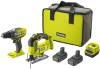 Ryobi R18DDJS-220S (шуруповерт, лобзик, сумка, 2 АКБ)