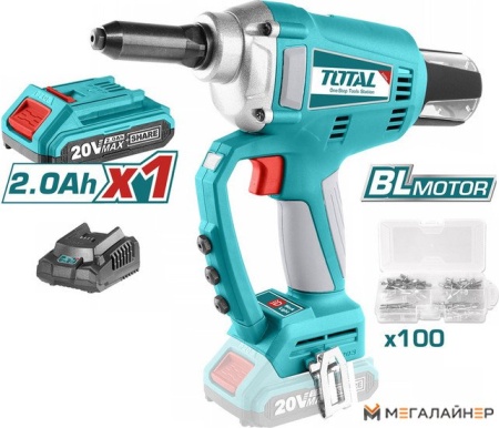 Заклепочник Total TRTLI20051 (с 1-им АКБ, набор оснастки) купить в Минске с доставкой