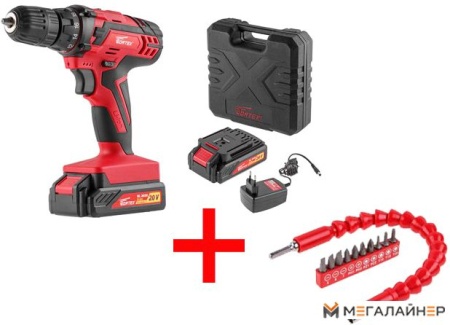 Дрель-шуруповерт Wortex BD 2020-1 DLi BD20201DLi1707A10 (с 2-мя АКБ, кейс, набор бит) купить в Минске с доставкой