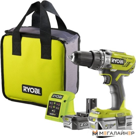 Ударная дрель-шуруповерт Ryobi R18PD3-242S 5133003820 (с 2-мя АКБ 4 Ah + 2 Ah, сумка) купить в Минске с доставкой