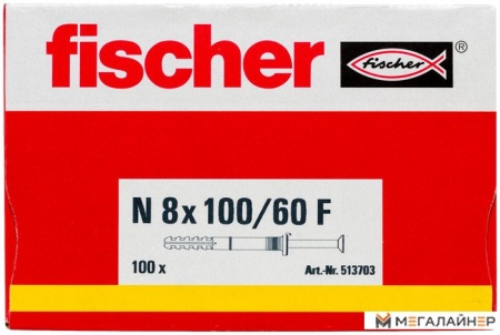 Дюбель-гвоздь Fischer N 8 x 100/60 F 513703 (100 шт) купить в Минске с доставкой