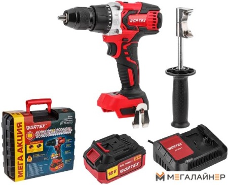Дрель-шуруповерт Wortex BD 2030 Dli 0329280 (с 1-м АКБ, кейс) купить в Минске с доставкой