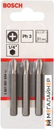 Набор бит Bosch 2607001524 (3 предмета) купить в Минске с доставкой